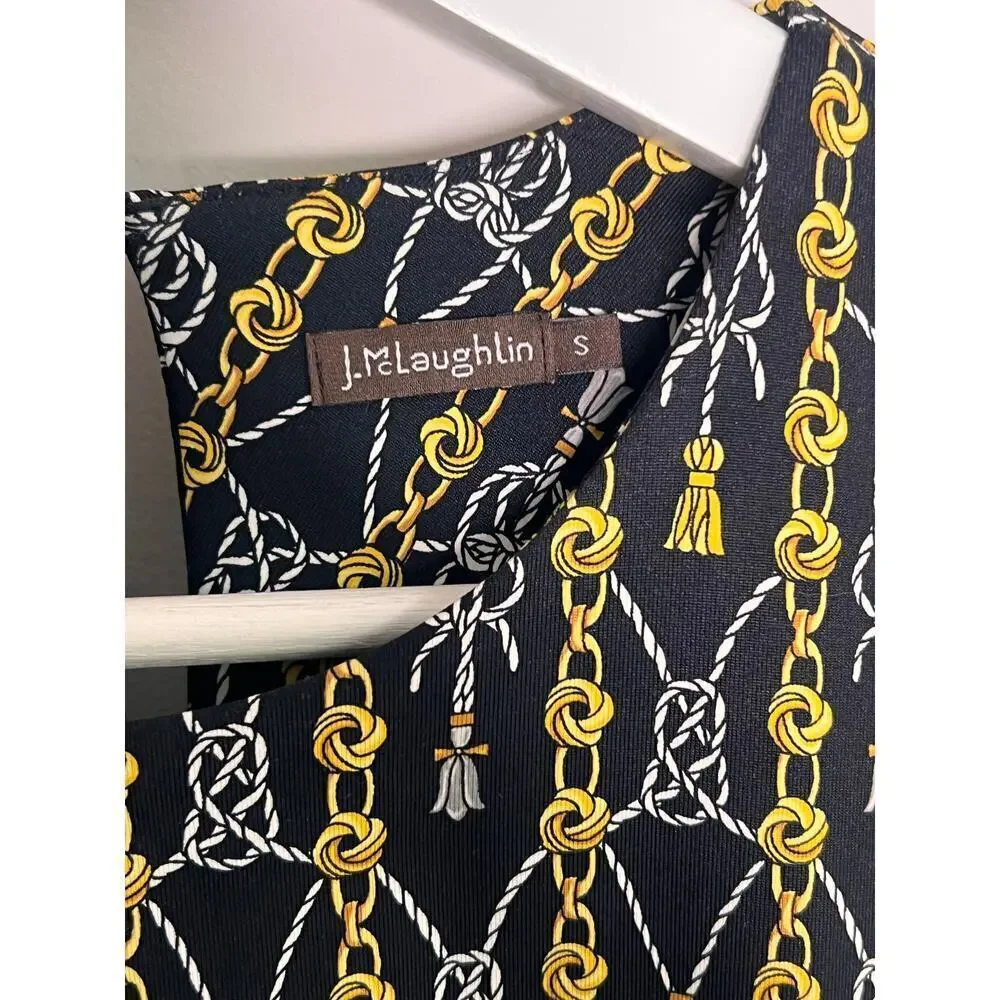 J. McLaughlin Catalyst Rope & Chain Link Signature Catalina Cloth Sheath Dress S